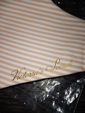 NEW Victoria secret REUSABLE Washable Face MAsk pink pinstriped with gold Logo