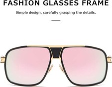 Sunglasses Men Women Unisex Goggle Alloy Big Frame Metal Punk Style Shield