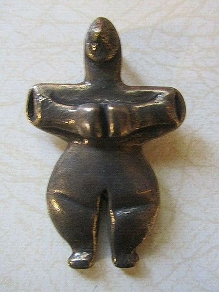 Alternate view of Great Mother Ancient Pagan Fertility Earth Goddess Gold Pendant Jewelry