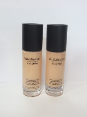 BAREMINERALS BARE PRO PERFORMANCE FOUNDATION WARM LIGHT 07 1 OZ DETAILS *LOT 2*