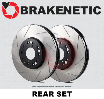 REAR SET BRAKENETIC Premium Slotted Brake Disc Rotors BNP22012.SS
