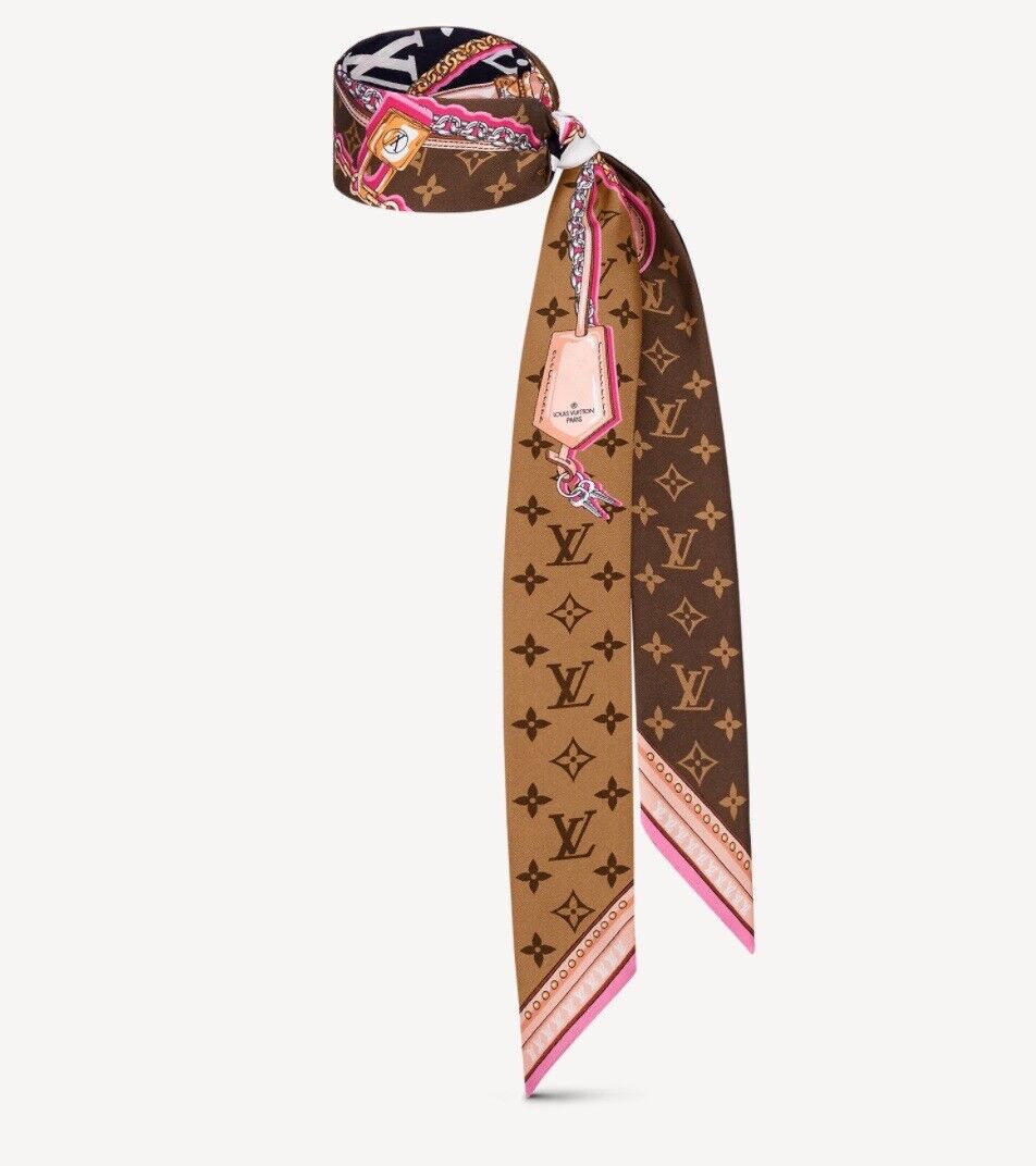 🔥NEW LOUIS VUITTON Ultimate Monogram BB Bandeau Scarf - Black Pink✨HOT  GIFT❤️