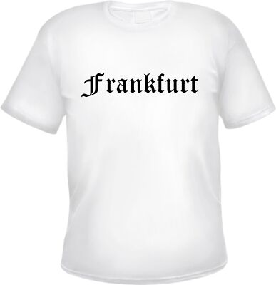 Frankfurt Herren T-Shirt - Altdeutsch - Weißes Tee Shirt