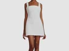 $345 Cynthia Rowley Women's White Back-Zip Bonded Mini Dress Size 10