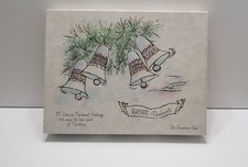 21 Vtg "The Sunshine Line" Parchment Christmas Cards w/ Orig Box and Envelopes