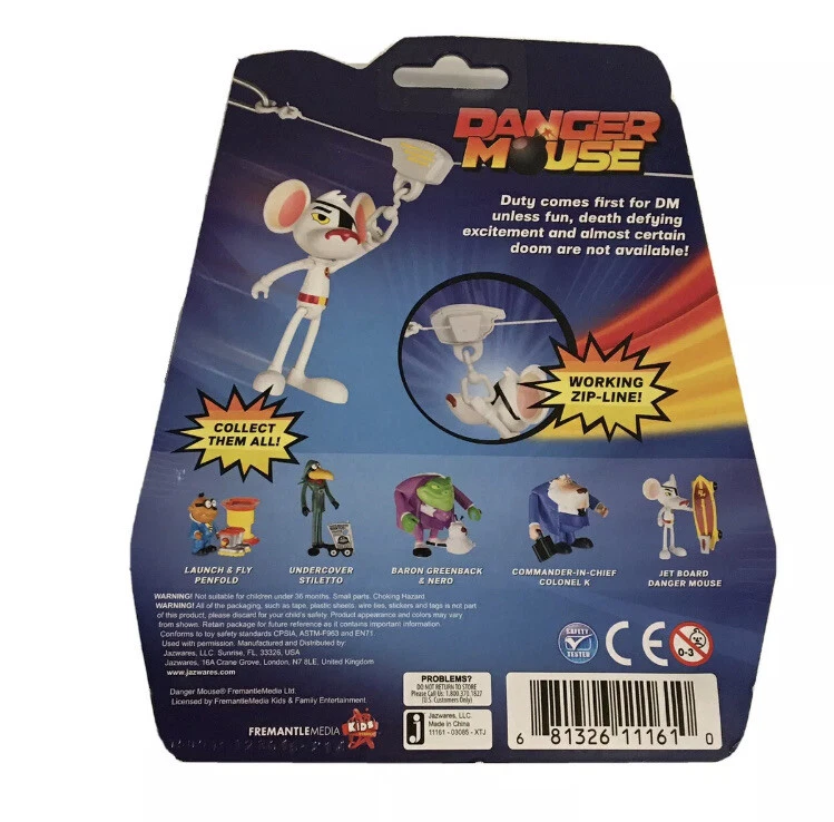 Danger Mouse Action Figure Toy Zip Line 3" TV Show Kids Rare New in Box Sealed - Image 2 of 4