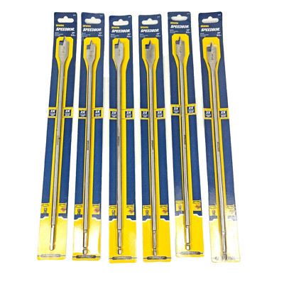 6 Pack Irwin 3/4'' x 16'' Long Spade Paddle Flat Drill Bit Speedbor Impact 88712