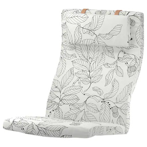 IKEA POANG CHAIR CUSHION HEADREST ONLY VISLANDA BLACK WHITE COTTON NOP