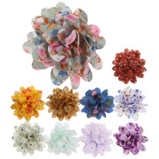 10PCS Dog Collar Flowers Costume Multi-Color Decorative Flower Dog Collar Bow