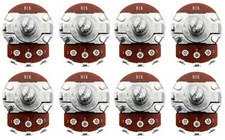 8 Pack 1K Ohms Potentiometer, 1/2W, Panel Mount, Single Turn, Serrated Shaft