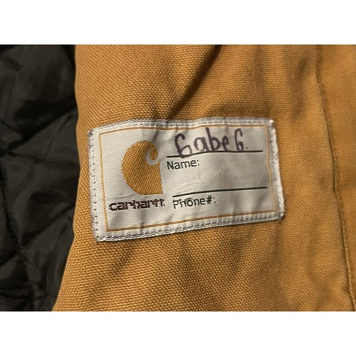 Carhartt Classic Canvas Quilted Tan Jacket Boys Small 7/8 - Picture 8 of 9