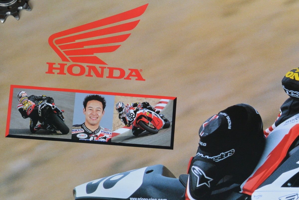 Jake Zemke Team Honda Poster Shop Sign Street Bikes Ride In Red Ad