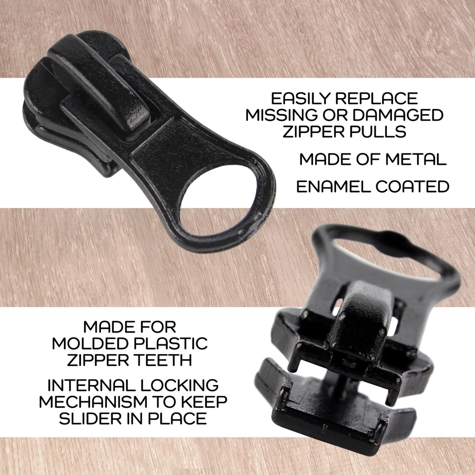 Delrin Locking Zipper Pull Silders for Molded Plastic Zipper Teeth - Image 3 of 4