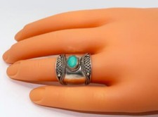 Artisan Made Southwestern Sterling Silver 925 , Turquoise Ring, Size 8