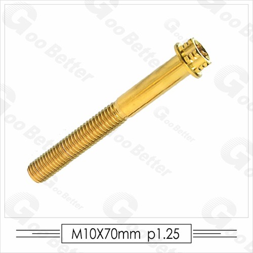 M10 Titan Flanschkopf T50 Torx Schraube Doppelantrieb Gold 1,25/1,5 mm Gewinde - Bild 28 von 30