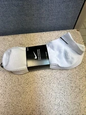 No Show L Size Men's Athletic Socks, Pack Of 6 PAIRS - White Size 6-12