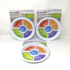 3 Munchkin Balanced Meal Toddler Plate 8" New Nursery School Daycare Portion