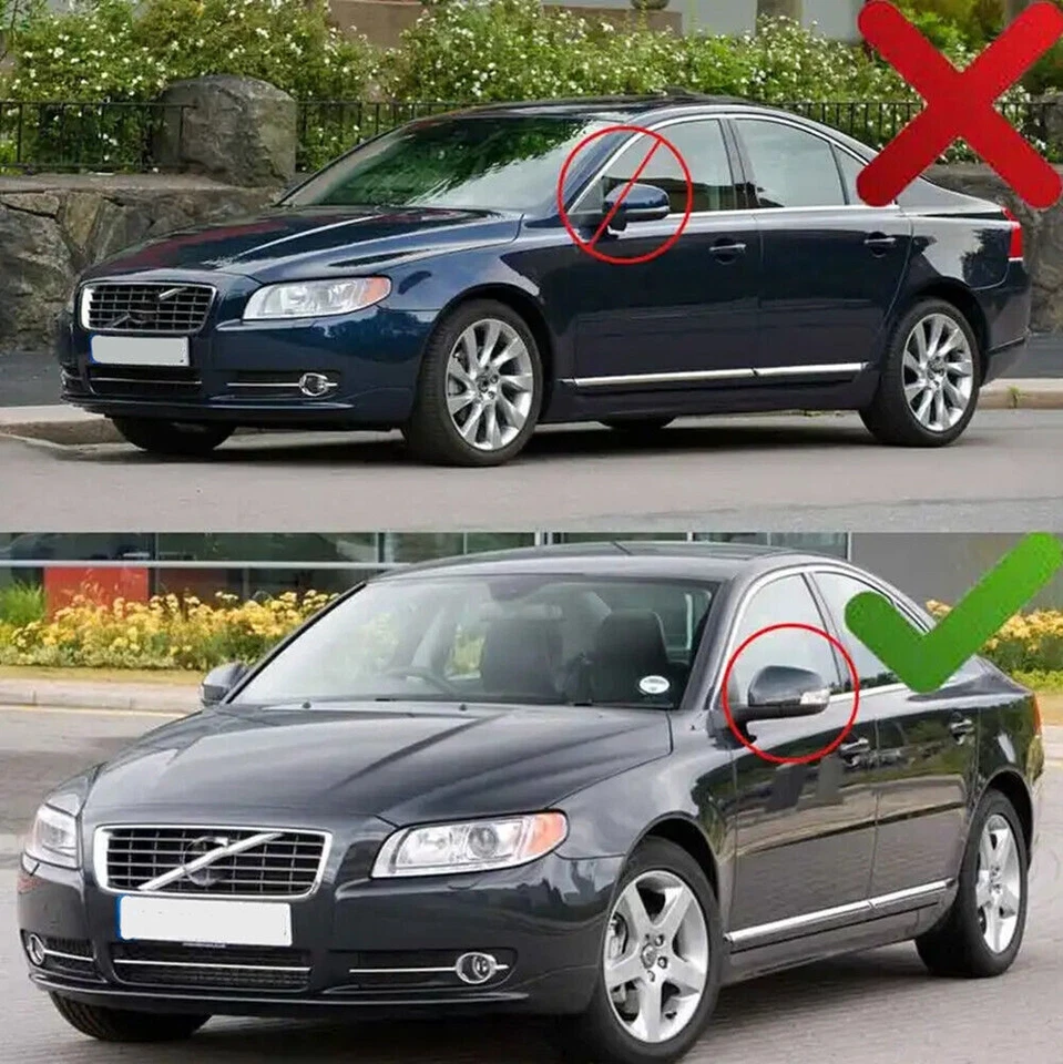 Tapa de cubierta de espejo retrovisor lateral de puerta de fibra de carbono para Volvo S80 2008-2012 C30 2009-2012 Foto 3 de 4