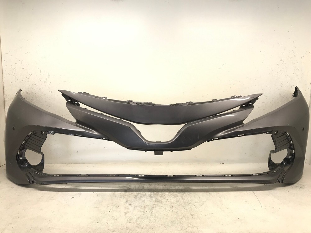 Gray Front Bumper Cover for 2018-2020 Toyota Camry L/LE/XLE/Hybrid w/Sensor Holes OEM Style