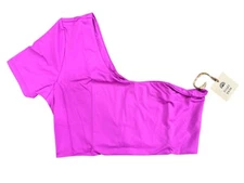 FREE PEOPLE X Toast Swim Women Signature One Shoulder Crop Top Purple MEDIUM