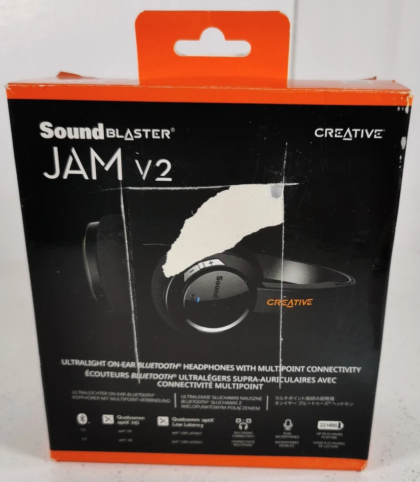 Creative Sound Blaster JAM V2 Lightweight Bluetooth 5.0 Wireless Headphones - Image 4 of 4