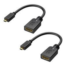 Micro HDMI to HDMI Adapter 2 Pack 4K HDR Cable Male to Female 6in