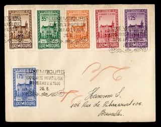 DR WHO 1936 LUXEMBOURG FDC? FIP CONGRESS COMBO EXPO SLOGAN CANCEL R82767