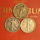 Liberty Walking Half Dollars 1917, 1936, 1934 Silver US Coins Lot