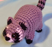 Handmade Crochet Amigurumi Trash Panda Racoon Desk/Shelf/Car Plushie