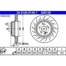 2x ATE 24.0126-0136.1 Bremsscheibe für MERCEDES BENZ CLS E KLASSE W211 S211 2x ATE 24.0126-0136.1 Bremsscheibe für MERCEDES BENZ CLS E KLASSE W211 S211