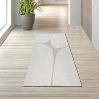 Wohnzimmerteppich Minimalistisch Hoch-Tief-Effekt Im Abstrakten Muster In Creme