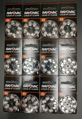 Lot Of 12 Pks RAYOVAC Loud N Clear Size 312 Hearing Aid Batteries 96 Pc Oct 2027