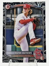 2025 Bowman BP-25 Quinn Mathews Paper Prospects Black Pattern Bandana /10 1st