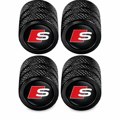 Set of 4 Premium Valve Dust Caps Fits  Audi Sport Wheel Dust Covers Alloy