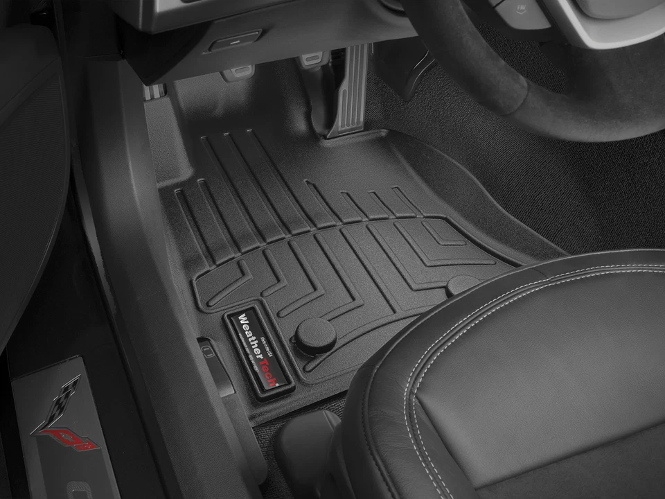 Forro de piso WeatherTech para Chevrolet Corvette 2014-2019 - primera fila, negro Foto 2 de 4