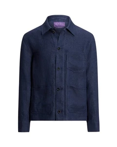 Ralph Lauren Purple Label Navy Burnham Main sur mesure Linge de lit Veste en soie Nouveau $1995
