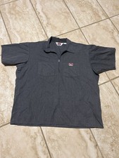 Vintage Ben Davis Shirt Mens 2XL Gray Half Zip Short Sleeve Two Pocket Work USA