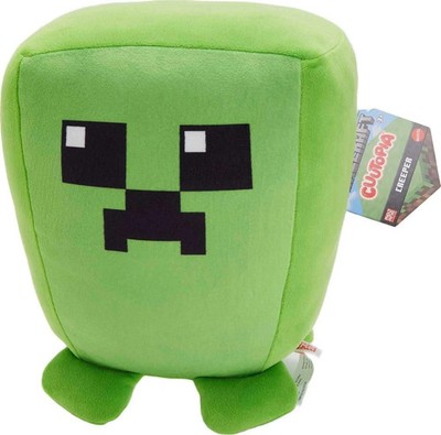 Mattel Minecraft Cuutopia Creeper Plüsch, 10 Zoll weiche abgerundete Kissen Puppe.
