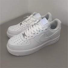 Nike Air Force 1 Uomo Bianco Tinta Unita Sneakers Casual con Lacci