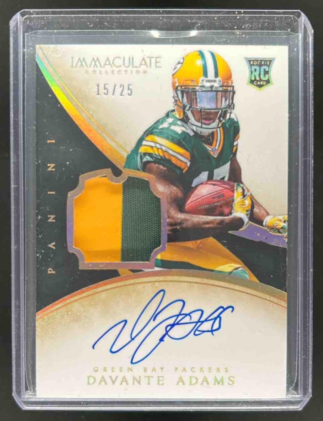 Davante Adams Panini Immaculate #118 Autograph Patch-Gold