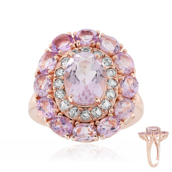 Cavill Amethyst Ring 3,65Ct Sterlingsilber RoséVergoldet Oval Damen- Echtschmuck-image