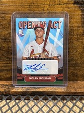 Nolan Gorman 2023 Topps Big League Opening Act Blue Foil Auto Rookie #OAA-NG