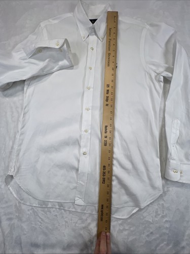 Ralph Lauren Size 16 (34/35) Cotton Long Sleeve Button Down Collar White Shirt - Afbeelding 7 van 10