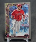 Mike Trout Silver Glitter 2025 Topps Holiday Baseball Card #H50 LA Angels