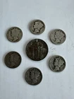 1926 Standing Liberty Quarter 1919 S,  1926 1925 S, lot of 7 silver coins Circ
