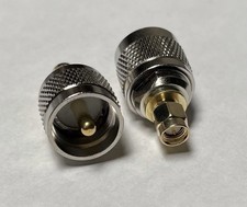 SMA Male to UHF Male PL-259 coax 2 PIECE RF adapter ships from USA High Qualit