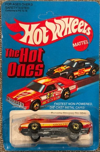 1981 Hot Wheels The Hot Ones Corvette Stingray # 9241 ,Unpunched , Free Shipping