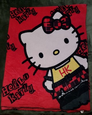 Vintage  HELLO KITTY Sanrio Hot Topic punk emo  Throw Blanket