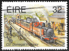 Ireland Stamp 32p - shows Donegal Railway - issued February 28, 1995