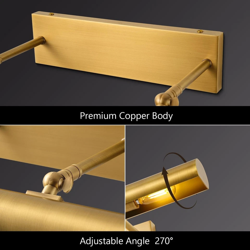 30-дюймовый проводной антикварный латунный светильник для картин 4... - Изображение 3 из 4